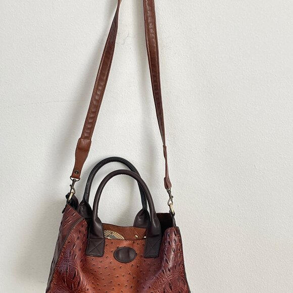 Brown shoulder bag Faux crocodile leather tote bag Women's bags - Picture 4 of 8